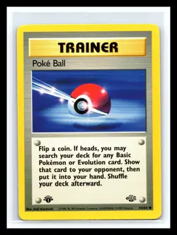 Poke Ball (Trainer) 1999 Pokemon Jungle 1st Edition 64/64 - RARE - Gem Mint U - Image 1