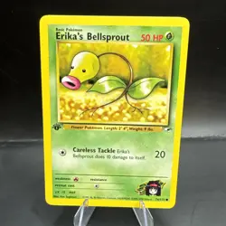 1st Edition Erika’s Bellsprout 76/132 Gym Heroes WOTC Pokemon LP/MP - Image 1