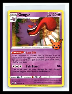 Pokemon 2021 Gengar HOLO # 057/198 Stamp Trick Trade Halloween Chilling Reign - Image 1