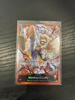 Near Mint One Piece TCG Monkey.D.Luffy ST21-001 Gear 5 Foiled NM Leader Card - Image 1