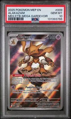 2025 POKEMON MEP EN-ME BLACK STAR PROMO #009 ALAKAZAM PSA 10 - Image 1