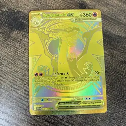 Gold Mega Charizard X EX 130/094 English Pokemon TCG Phantasmal Flames - Image 1
