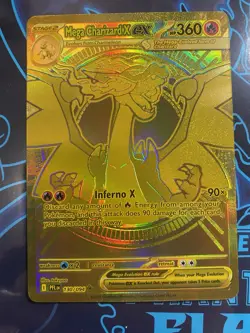 Gold Mega Charizard X EX 130/094 English Pokemon TCG Phantasmal Flames - Image 1