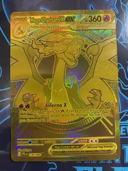 Gold Mega Charizard X EX 130/094 English Pokemon TCG Phantasmal Flames - Image 3