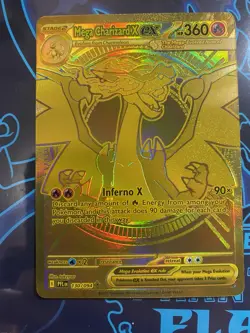 Gold Mega Charizard X EX 130/094 English Pokemon TCG Phantasmal Flames - Image 4