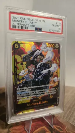 One Piece TCG Monkey.D.Luffy SEC Alternative Art English Card OP10-118 PSA10 - Image 2