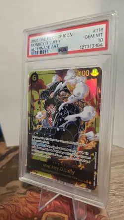 One Piece TCG Monkey.D.Luffy SEC Alternative Art English Card OP10-118 PSA10 - Image 3