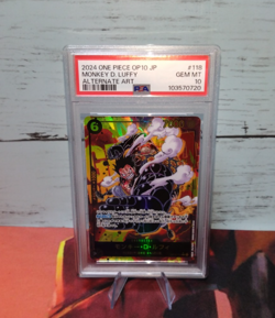 One Piece Card Game Luffy OP10-118 Alternate Art PSA10 GEM MINT Japan 2024 - Image 1