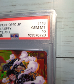 One Piece Card Game Luffy OP10-118 Alternate Art PSA10 GEM MINT Japan 2024 - Image 3