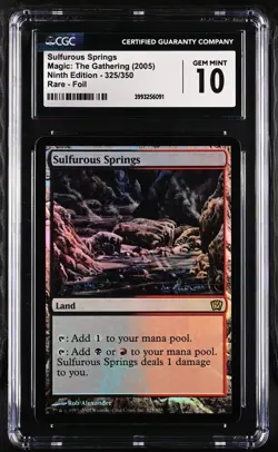 SULFUROUS SPRINGS 9th Edition Foil Rare CGC 10 Gem Mint MTG [Nostalgium] - Image 1