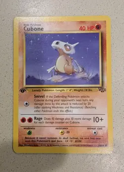 1999 Pokemon CUBONE Jungle Set 1ST EDITION Card 50/64 WotC 2 EX LP US SELLER - Image 1