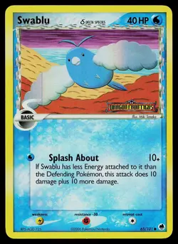 Pokemon Card - Swablu Dragon Frontiers 65/101 Common Reverse Holo Stamped - Image 1