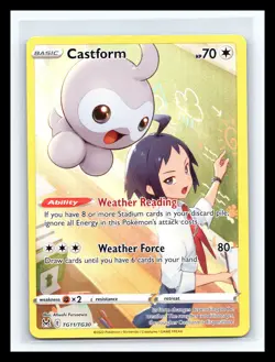 Pokemon Sword Shield Lost Origin Trainer Gallery Castform Cheren TG11/TG30 Holo - Image 1