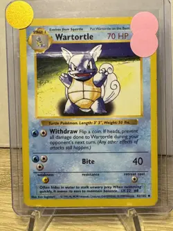Pokemon TCG Base Set Shadowless Wartortle 42/102 Uncommon MP WOTC - Image 1
