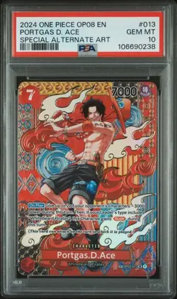 One Piece GRADED 2024 Portgas.D.Ace 013 Two Legends SP GEM MINT PSA 10 - Image 1
