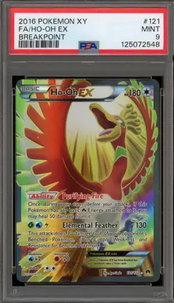 Pokemon Ho-Oh EX XY Breakpoint Full Art #121 PSA 9 Mint - Image 1