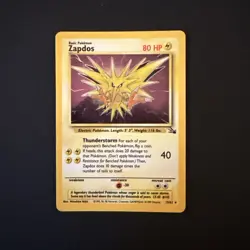 Zapdos 15/62 Fossil Base Set Unlimited Holo Foil Rare 1999 Vintage Pokemon Card - Image 3