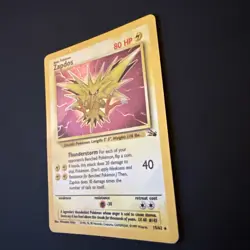 Zapdos 15/62 Fossil Base Set Unlimited Holo Foil Rare 1999 Vintage Pokemon Card - Image 4
