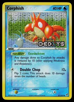 Pokemon Card - Corphish Deoxys 57/107 Common Reverse Holo Stamped - Image 1