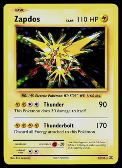 Pokemon Card - Zapdos XY Evolutions 42/108 Holo Rare - Image 1