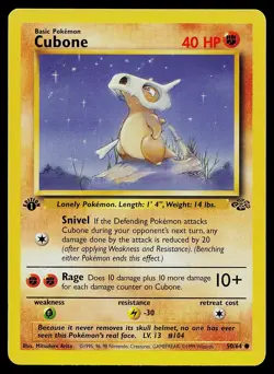 Pokemon Card Cubone 50/64 Jungle 1st Edition - Image 1