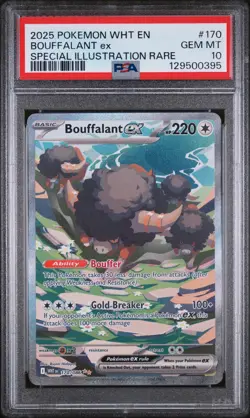 2025 Pokemon White Flare BOUFFALANT ex Special Illustration Rare 170/086 PSA 10 - Image 1