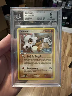 2004 POKEMON EX TEAM ROCKET RETURNS CUBONE #51 REVERSE BGS 9 - Image 1