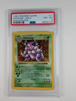 1999 Pokemon Nidoking Base Set Shadowless PSA 8 - Image 1