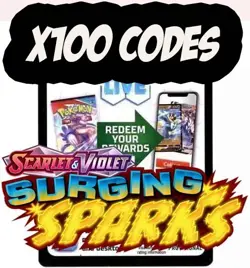100 Surging Sparks Booster Pack Codes - Pokemon TCG Live - eBay Messaged - Image 1