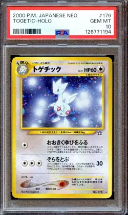 PSA 10 Togetic Neo 1 #176 Neo Genesis Japanese Pokemon Card Holo GEM MINT - Image 1