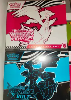 Pokemon Black Bolt and White Flare Elite Trainer Box ETB Set of 2 FACTORY SEALED - Image 1