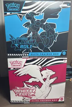 Pokemon Black Bolt and White Flare Elite Trainer Box ETB Set of 2 FACTORY SEALED - Image 1