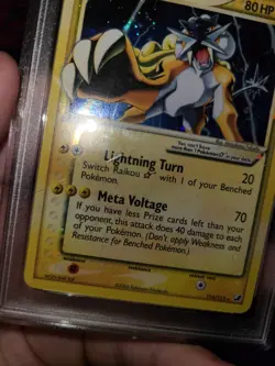 2005 Pokemon Ex Unseen Forces Raikou Gold Star Holo #114 PSA 9 READ DESC - Image 3