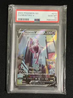 Mewtwo V (Alternate Full Art) 072/078 Pokemon GO Holo Gem Mint PSA 10 English - Image 1