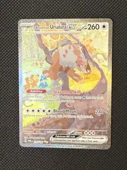 Pokemon TCG Bloodmoon Ursaluna EX Twilight Masquerade Holo Card 216/167 NM - Image 1