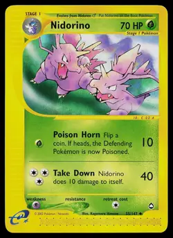 Pokemon Card - Nidorino Aquapolis 55/147 Uncommon - Image 1