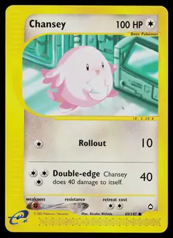 Pokemon Card - Chansey Aquapolis 69/147 Common - Image 1