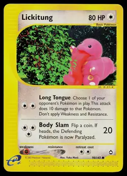 Pokemon Card - Lickitung Aquapolis 90/147 Common - Image 1