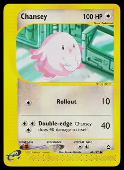 Pokemon Card - Chansey Aquapolis 69/147 Common - Image 1