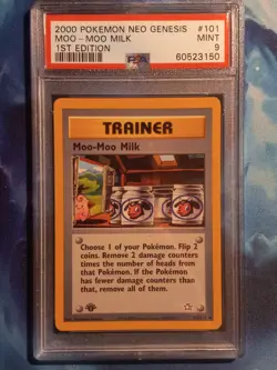 Moo-Moo Milk PSA 9 1st Edition Neo Genesis #101 2000 Pokemon Card - Image 1