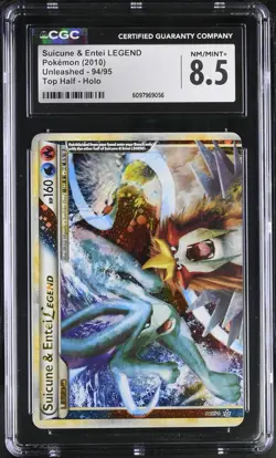 CGC 8.5 Suicune & Entei LEGEND 2010 Unleashed 94/95 Holo Pokemon Card - Image 1