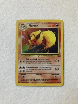 Pokemon TCG Flareon Jungle Holo Rare Card 3/64 - Image 1