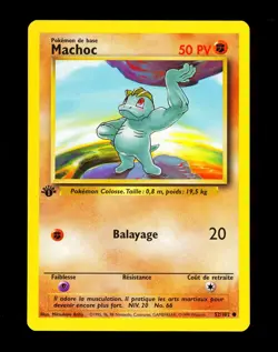 1999 Pokemon MACHOP Base Set 1ST EDITION FRENCH Non Holo Card 52/102 Machoc NM+ - Image 1