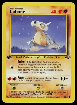 Pokemon Card Cubone 50/64 Jungle 1st Edition - Image 1