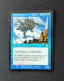 Magic Mtg FOIL Mercadian Masques Tidal Kraken lightly played - Image 1