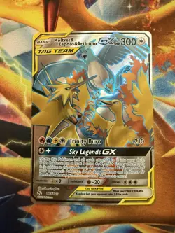 Pokemon Card - Moltres & Zapdos & Articuno GX 66/68 Hidden Fates Tag Team Holo - Image 1