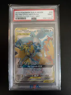 Hidden Fates 2019 Pokemon TCG Moltres, Zapdos, Articuno Card GX 66/68 Full Art - Image 1