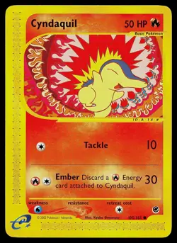 Pokemon Card - Cyndaquil Expedition 105/165 Common - Image 1