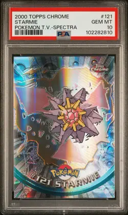 POKEMON PSA 10 STARMIE SPECTRA #121 POKEMON T.V. TOPPS CHROME ENGL POP 9!🌍 - Image 1