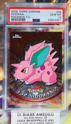 PSA 10 NIDORAN #32 TOPPS CHROME POKEMON T.V. INGLESE 2000! - Image 1